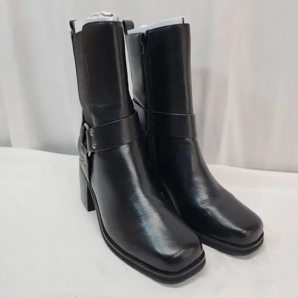 The Drop Size 8 Women's Stevens Chelsea Boots Vegan Leather Rocker Moto Combat - Picture 1 of 8